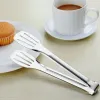 Stainless steel three-wire 7-inch bread tongs, barbecue tongs, kitchen food tongs, steamed bun tongs, cold dish food tongs Specification image
